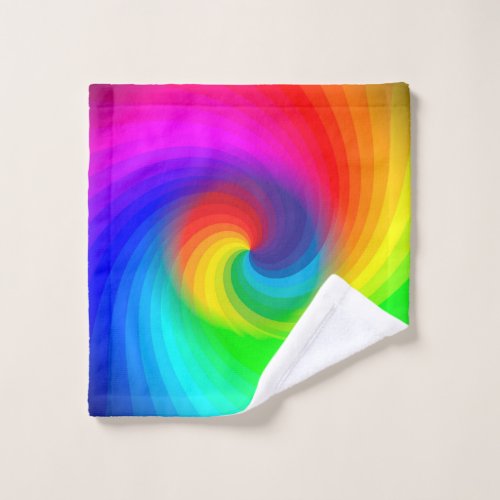 Cute Colorful Tie Dye Rainbow Swirl Art Pattern Wash Cloth