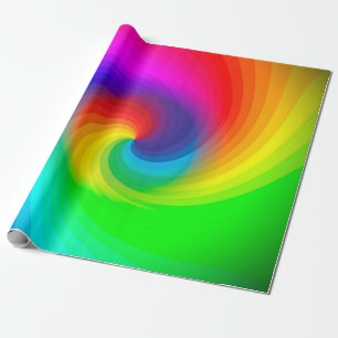 Cute Colorful Tie Dye Rainbow Swirl Art Pattern Wrapping Paper