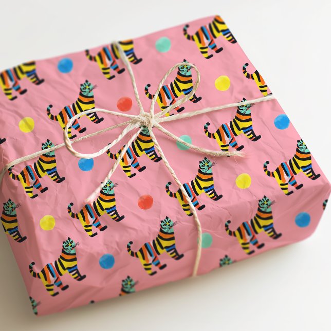 Cute Colorful Tiger Cat Eclectic Tissue Paper (Creator Uploaded)