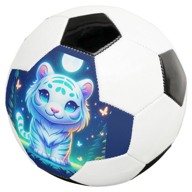 Cute Colorful Tiger Holographic | Soccer Ball (Three Quarter)