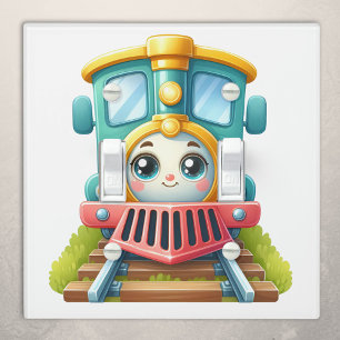 Cute Colorful Train Light Switch Cover