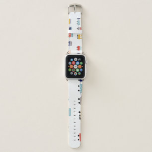 Cute, colorful trains seamless pattern. apple watch band