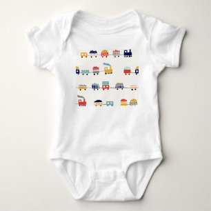 Cute, colorful trains seamless pattern. baby bodysuit