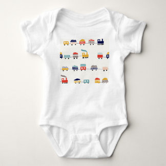 Cute, colorful trains seamless pattern. baby bodysuit