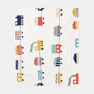Cute, colorful trains seamless pattern. fleece blanket