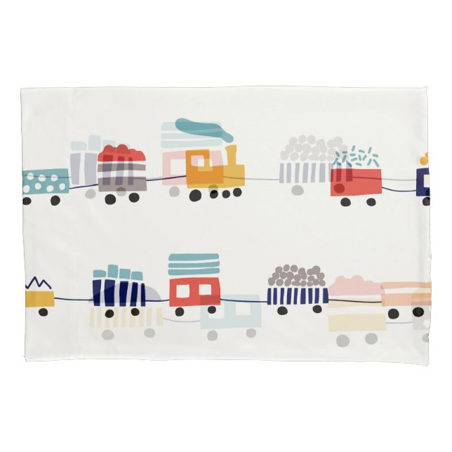 Cute, colorful trains seamless pattern. pillow case (Front)