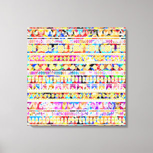 Cute colorful tribal aztec pattern canvas print
