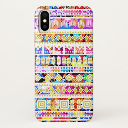 Cute colorful tribal aztec pattern iPhone x case