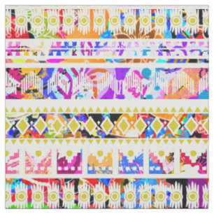 Cute colorful tribal aztec pattern fabric