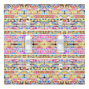 Cute colorful tribal aztec pattern light switch cover