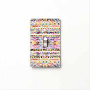 Cute colorful tribal aztec pattern light switch cover