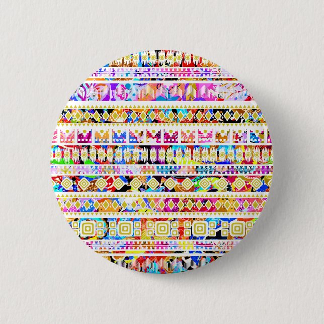 Cute colorful tribal aztec pattern OtterBox samsun Button (Front)
