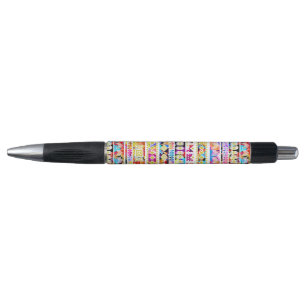 Cute colorful tribal aztec pattern pen