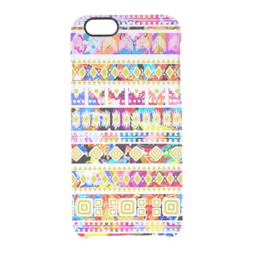 Cute colorful tribal aztec pattern clear iPhone 66S case