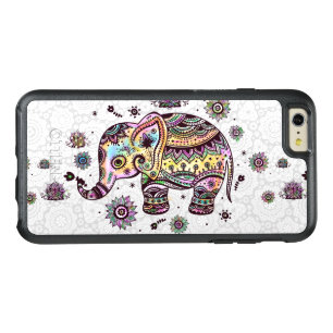 Cute Colorful Tribal Flowers Elephant Illustration OtterBox iPhone 6/6s Plus Case