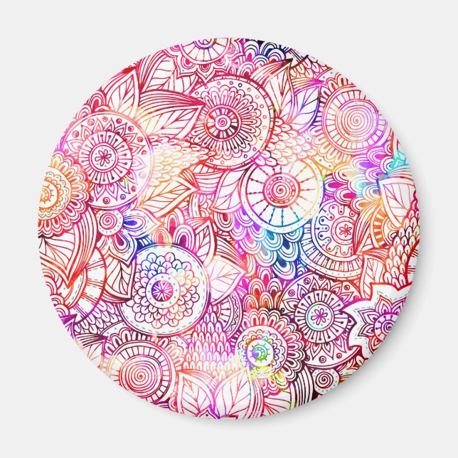 Cute colorful tribal pattern magnet (Front)