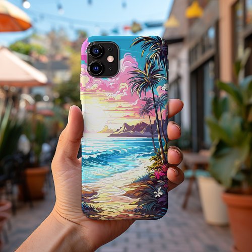 Cute Colorful Tropical Hawaiian Beach No 1120 iPhone 13 Pro Max Case