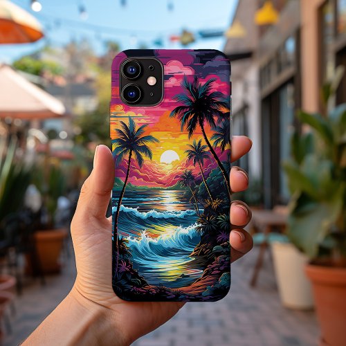 Cute Colorful Tropical Hawaiian Sunset No 1119 iPhone 13 Pro Max Case