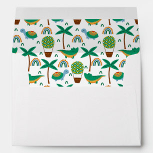 Cute Colorful Turtle Alligator Rainbow Pattern Envelope