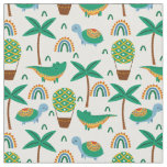Cute Colorful Turtle Alligator Rainbow Pattern Fabric
