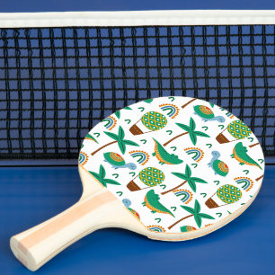 Cute Colorful Turtle Alligator Rainbow Pattern Ping Pong Paddle