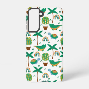 Cute Colorful Turtle Alligator Rainbow Pattern Samsung Galaxy S21 Case