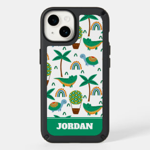 Cute Colorful Turtle Alligator Rainbow Pattern Speck iPhone 14 Case