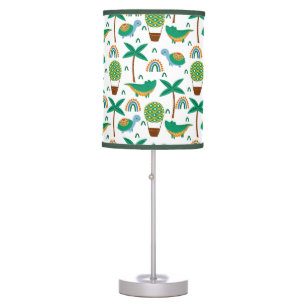 Cute Colorful Turtle Alligator Rainbow Pattern Table Lamp