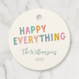 Cute Colorful Typography Happy Everything Custom Favor Tags