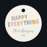 Cute Colorful Typography Happy Everything Custom Favor Tags<br><div class="desc">Cute Colorful Typography Happy Everything Simple Holiday Custom Favor Tags</div>