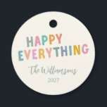 Cute Colorful Typography Happy Everything Custom Favor Tags<br><div class="desc">Cute Colorful Typography Happy Everything Simple Holiday Custom Favor Tags</div>