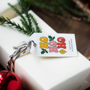 Cute Colorful Typography Ho Ho Ho Personalized Gift Tags
