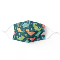 Cute Colorful Tyrannosaurus Rex Dinosaur Pattern Adult Cloth Face Mask