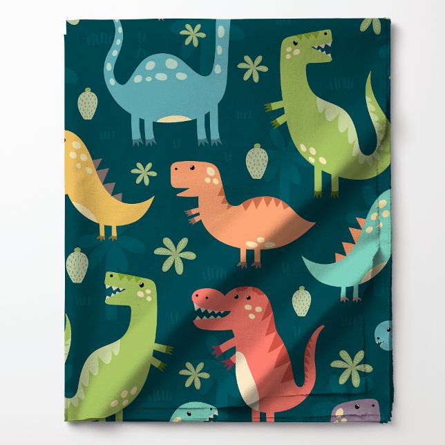 Cute Colorful Tyrannosaurus Rex Dinosaur Pattern Fabric (Creator Uploaded)