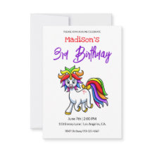 Cute Colorful Unicorn Birthday