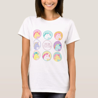 Cute colorful unicorn collection buttons T-Shirt