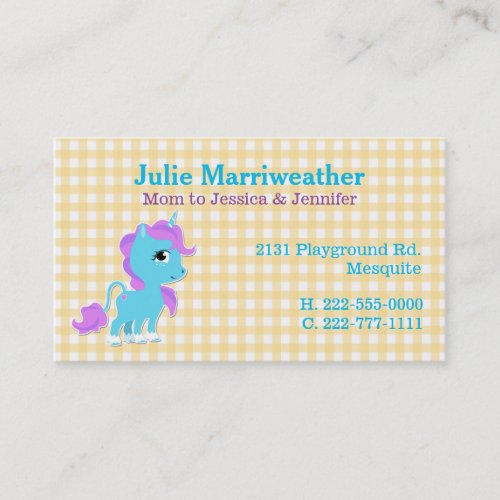 Cute Colorful Unicorn Custom Mommy Card