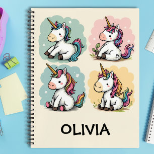 Cute Colorful Unicorn Doodles Toddler T-shirt Notebook