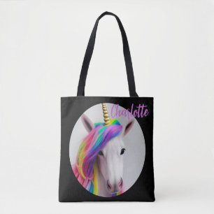 Cute Colorful Unicorn Girly  Tote Bag