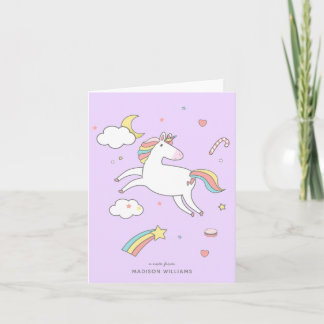 cute colorful unicorn note card