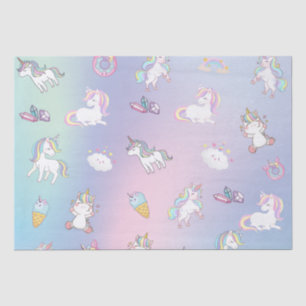 Cute colorful Unicorn pastel Rainbow Donuts Tissue Paper