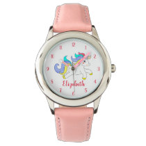 Cute Colorful Unicorn Personalized Kids Watch Cute Colorful Unicorn Personalized Kids Watch