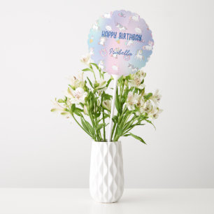 Cute colorful unicorn Rainbow Birthday party name Balloon