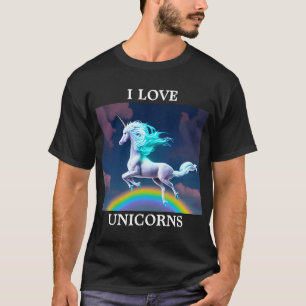 Cute Colorful Unicorn T Shirt for Adults