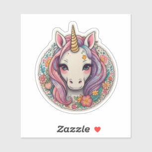 Cute Colorful Unicorn Water Bottle Laptop Sticker