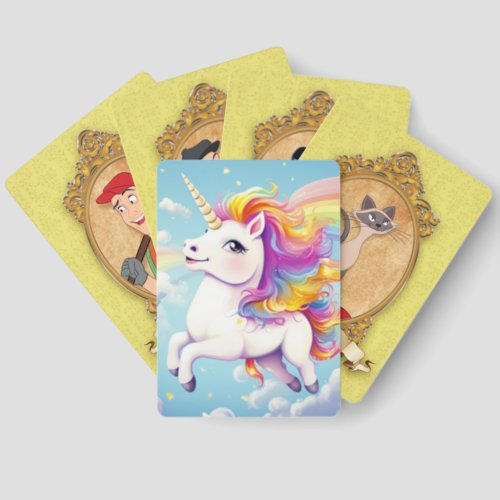 Cute Colorful Unicorns Rainbows Girly Kids Old Maid Cards