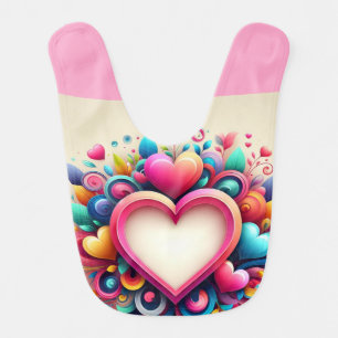 Cute Colorful Valentine's Day heart Baby Bib