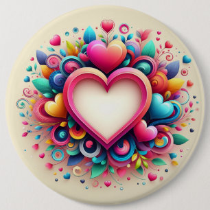Cute Colorful Valentine's Day heart Button