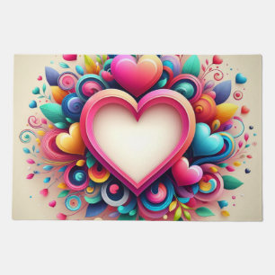 Cute Colorful Valentine's Day heart Doormat