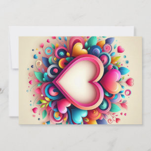 Cute Colorful Valentine's Day heart Holiday Card